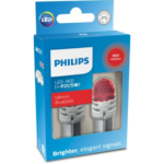 SET 2 BECURI AUXILIARE CU LED 12V P21W Ultinon Pro6000SI RED PHILIPS