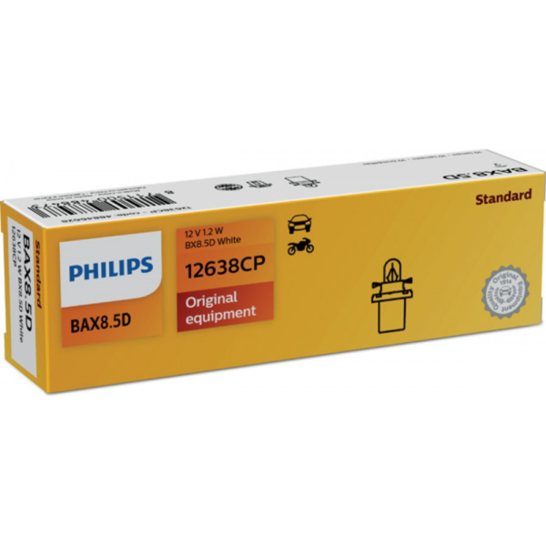BEC BORD BAX 8.5D SOCLU ALB 12V 1.12W SET 10 buc PHILIPS