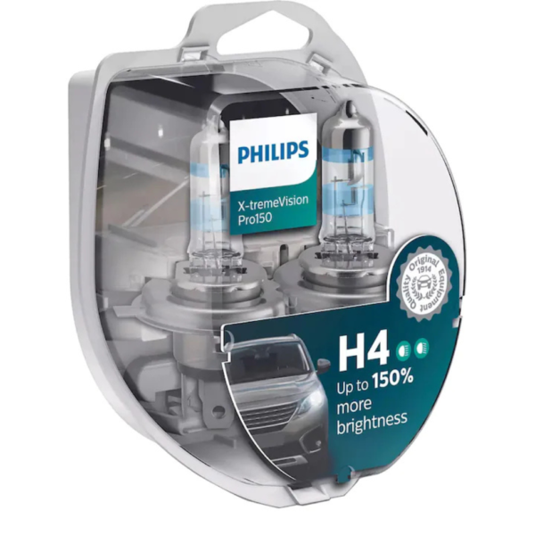 SET 2 BECURI FAR H4 60/55W 12V X-TREME VISION PRO150 PHILIPS