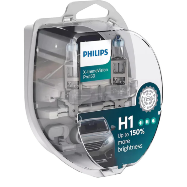 SET 2 BECURI FAR H1 55W 12V X-TREME VISION PRO150 PHILIPS